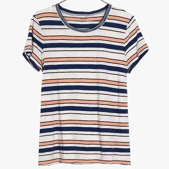 Madewell Whisper Cotton Ringer Tee in Victor Stripe Small - Picture 1 of 8